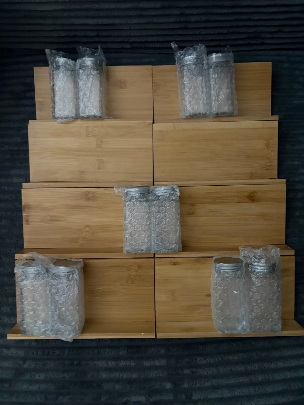Set of Bamboo drawer spice organizer